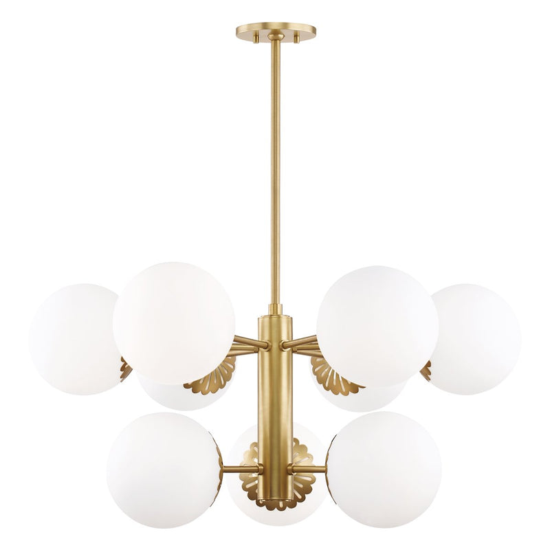 Paige 9-Light Chandelier in Aged Brass