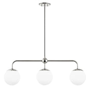 Paige 3-Light Linear Chandelier in Polished Nickel