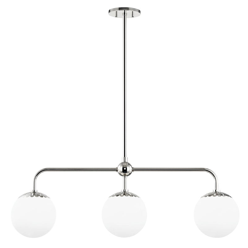 Paige 3-Light Linear Chandelier in Polished Nickel