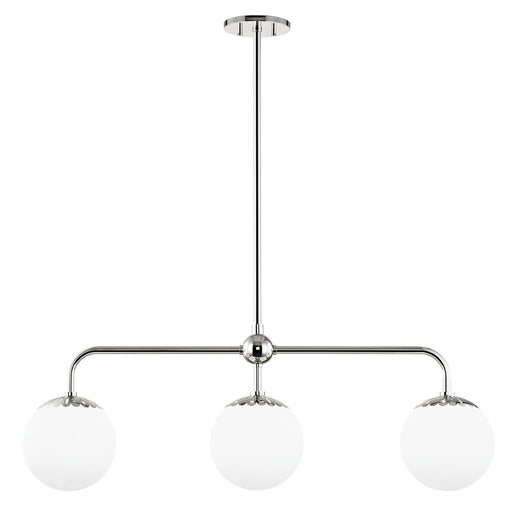 Paige 3-Light Linear Chandelier in Polished Nickel