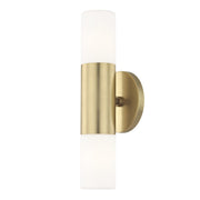 Lola 2-Light Bath Vanity Light in Aged Brass