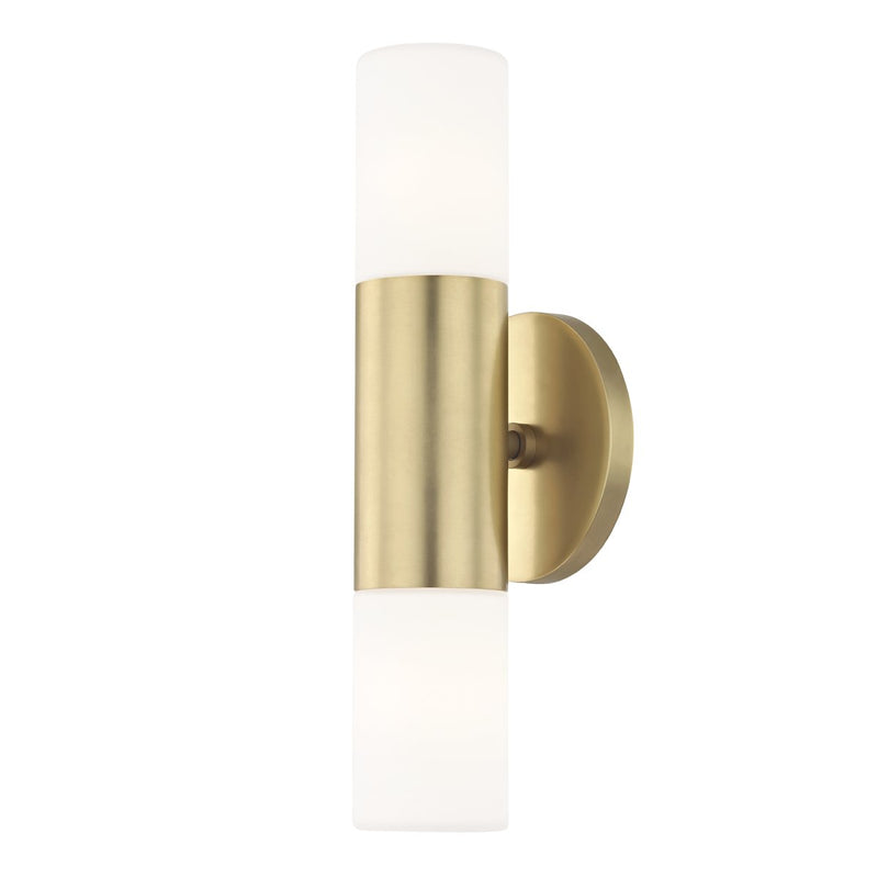 Lola 2-Light Bath Vanity Light in Aged Brass