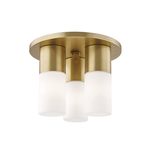 Lola 3-Light Semi-Flush Mount in Aged Brass
