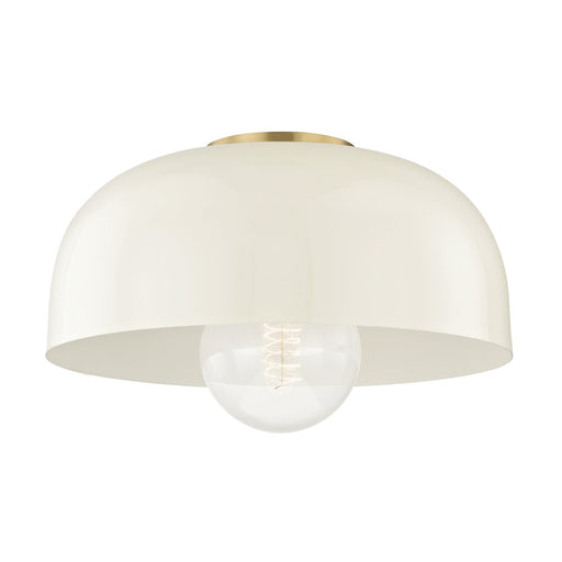 Avery Large Flush Mount in Aged Brass / Cream