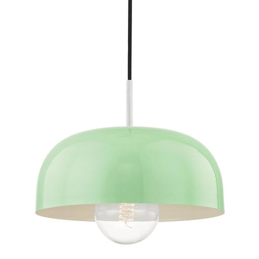Avery Large Pendant in Polished Nickel / Mint
