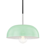 Avery Small Pendant in Polished Nickel / Mint