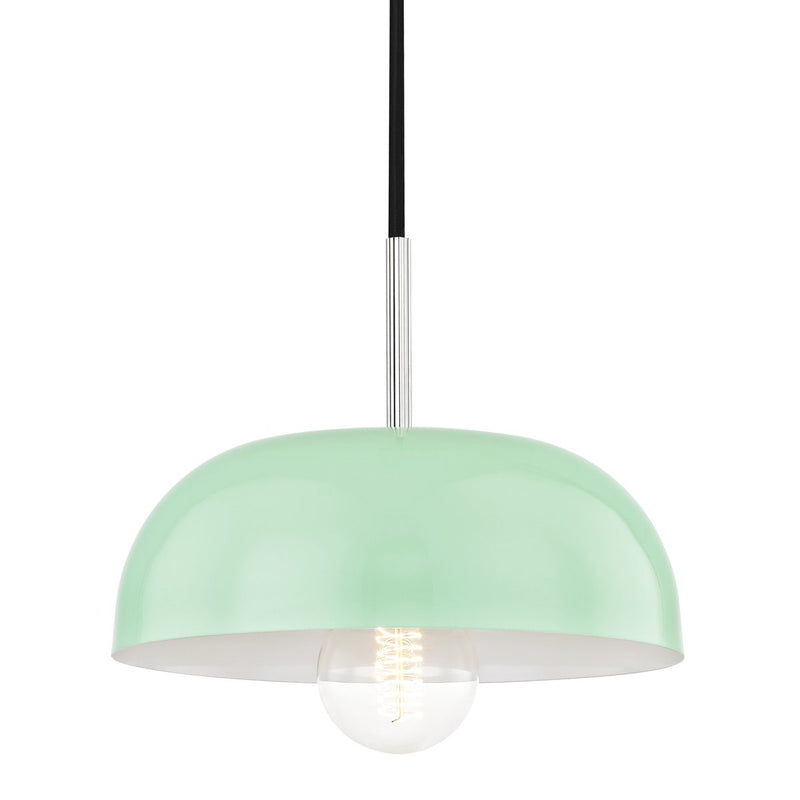 Avery Small Pendant in Polished Nickel / Mint