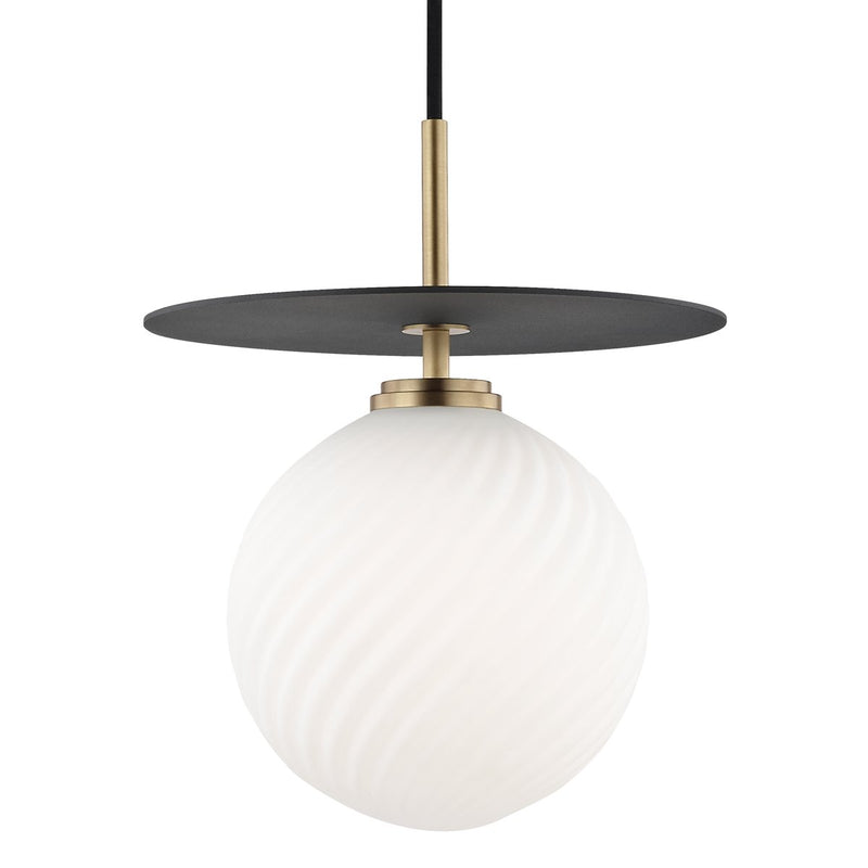 Ellis Large Pendant in Aged Brass / Black