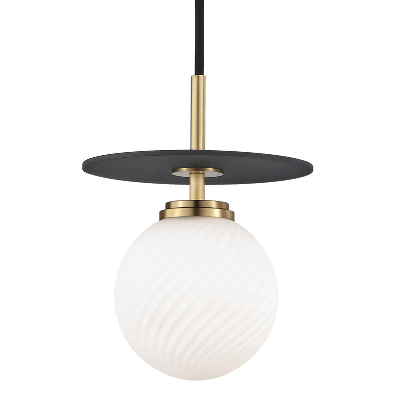 Ellis Small Pendant in Aged Brass / Black