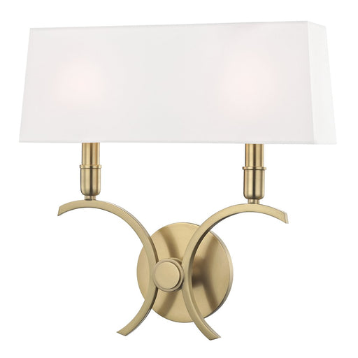 Gwen 2-Light Wall Sconce in Aged Brass