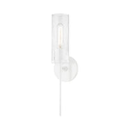 Olivia Crackle Glass Wall Sconce in Soft White