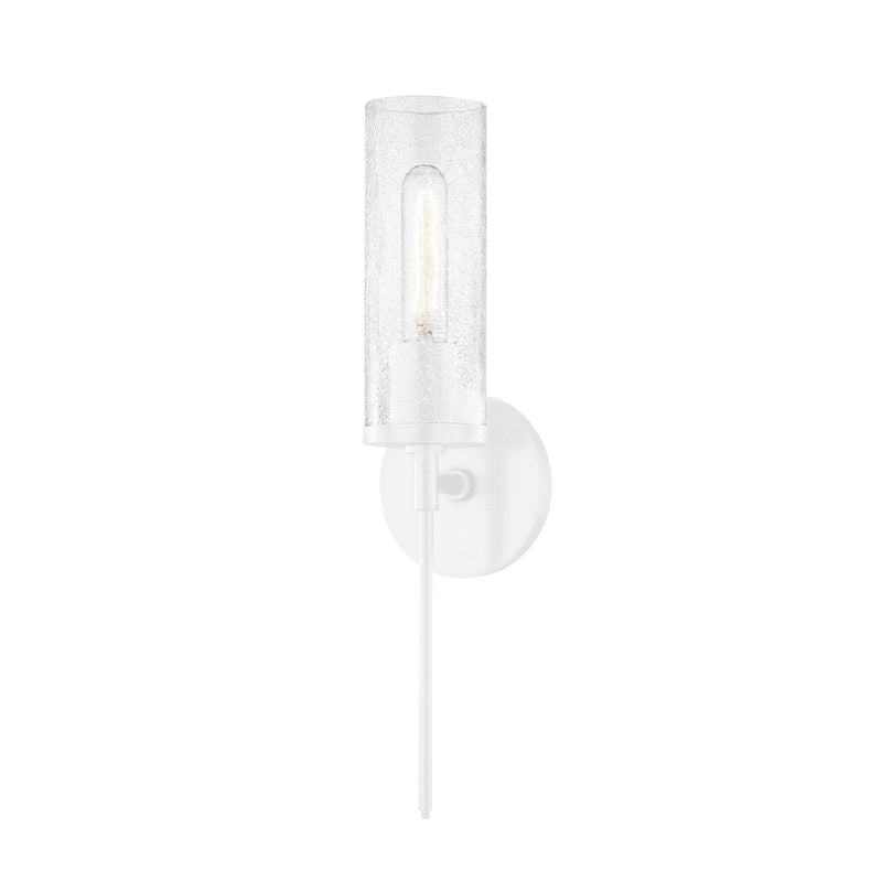Olivia Crackle Glass Wall Sconce in Soft White