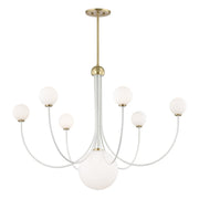 Coco 7-Light Chandelier in Aged Brass / White