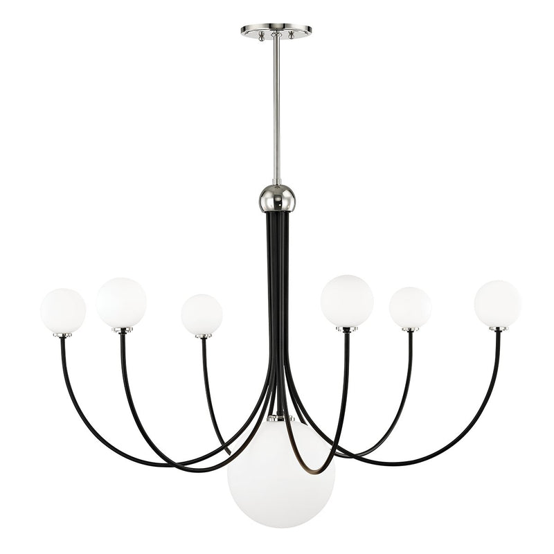 Coco 7-Light Chandelier in Polished Nickel / Black