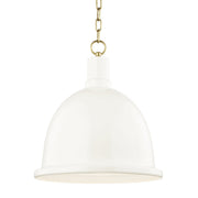 Blair Large Pendant in Aged Brass / Cream