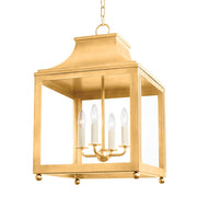 Leigh 4-Light Large Lantern Chandelier in Vintage Gold Leaf