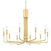 Brigitte 10-Light Chandelier in Aged Brass