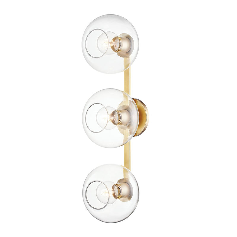 Margot 3-Light Bath Vanity Light in Aged Brass