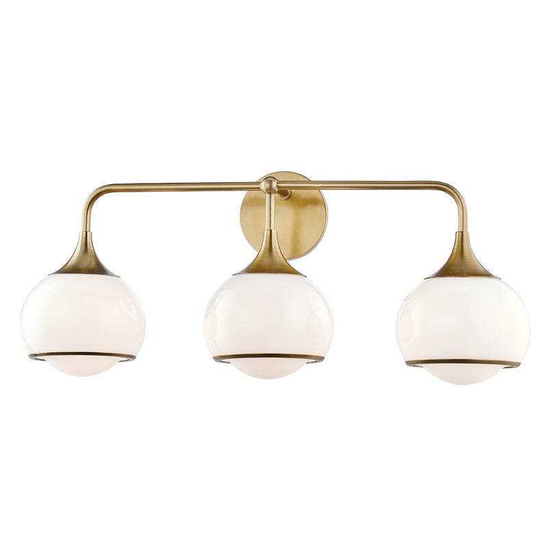 Reese 3-Light Bath Vanity Light in Aged Brass