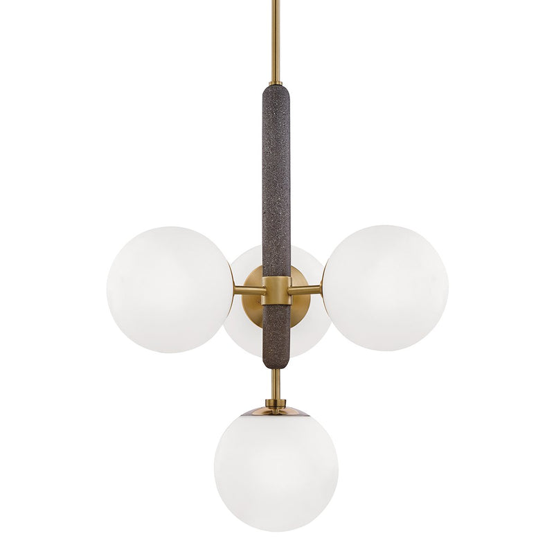 Brielle 4-Light Chandelier in Aged Brass