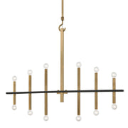 Colette 12-Light Chandelier in Aged Brass / Black