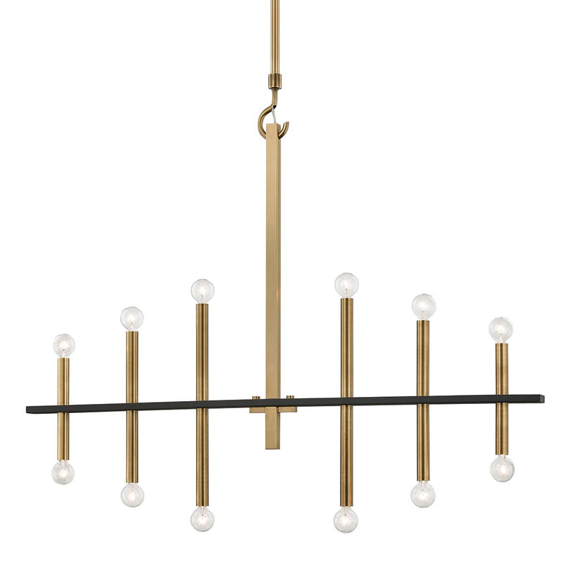 Colette 12-Light Chandelier in Aged Brass / Black