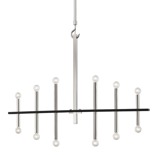 Colette 12-Light Chandelier in Polished Nickel / Black