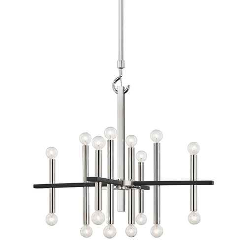 Colette 16-Light Chandelier in Polished Nickel / Black