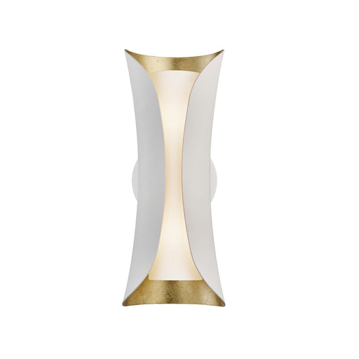 Josie 2-Light Small Wall Sconce in Gold Leaf / White