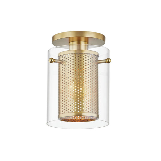 Elanor Semi-Flush Mount in Aged Brass