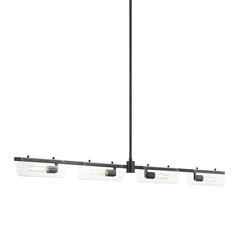 Ariel 4-Light Linear Pendant in Soft Black