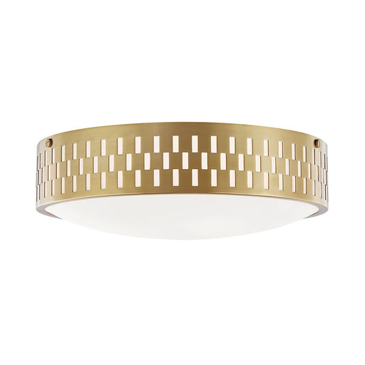 Phoebe 3-Light Flush Mount in Aged Brass
