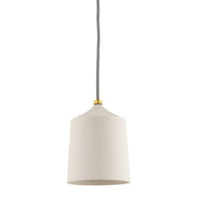 Megan Pendant in Aged Brass / Matte White