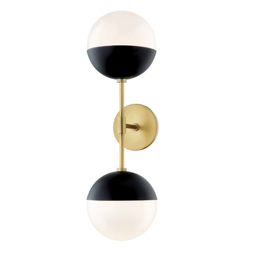Renee 2-Light Wall Sconce in Aged Brass / Black