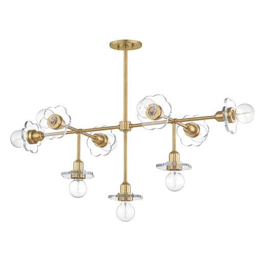 Alexa 9-Light Chandelier in Aged Brass