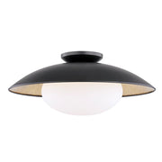 Cadence Large Semi-Flush Mount in Black / Gold Leaf