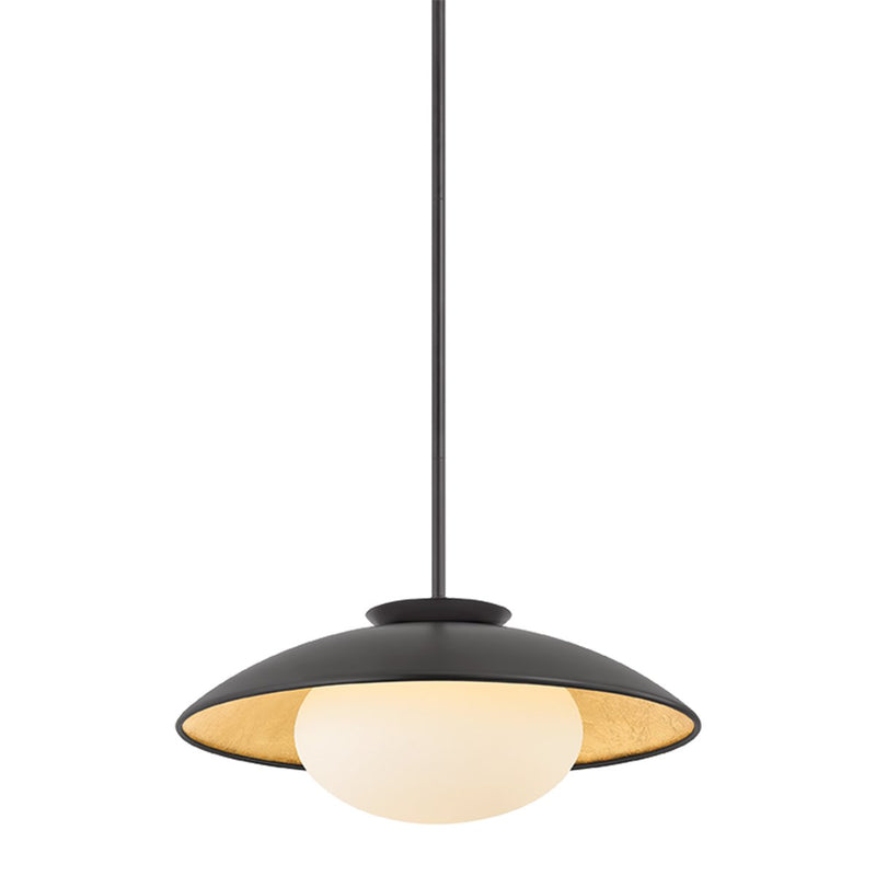 Cadence Large Pendant in Black / Gold Leaf
