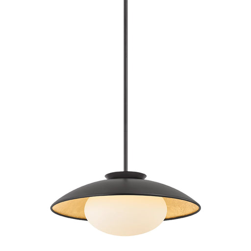 Cadence Large Pendant in Black / Gold Leaf