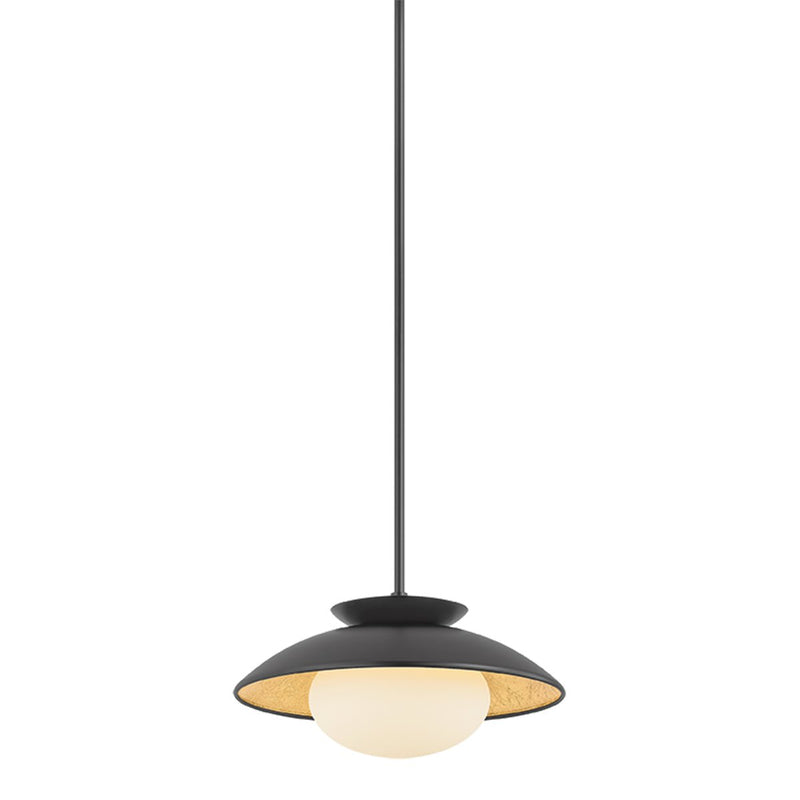 Cadence Small Pendant in Black / Gold Leaf