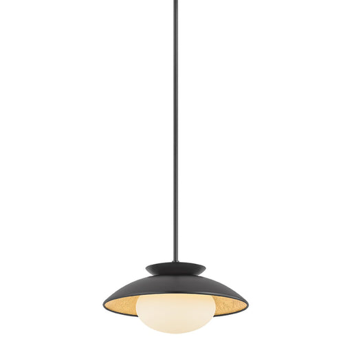 Cadence Small Pendant in Black / Gold Leaf