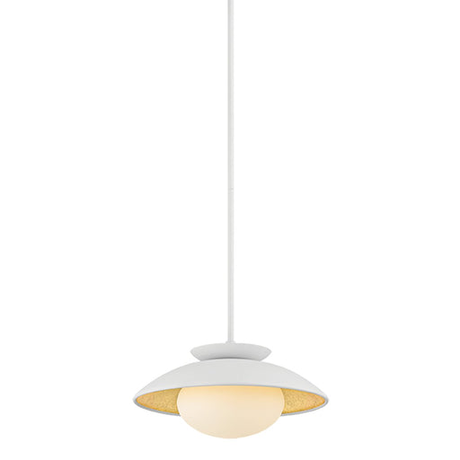 Cadence Small Pendant in White / Gold Leaf