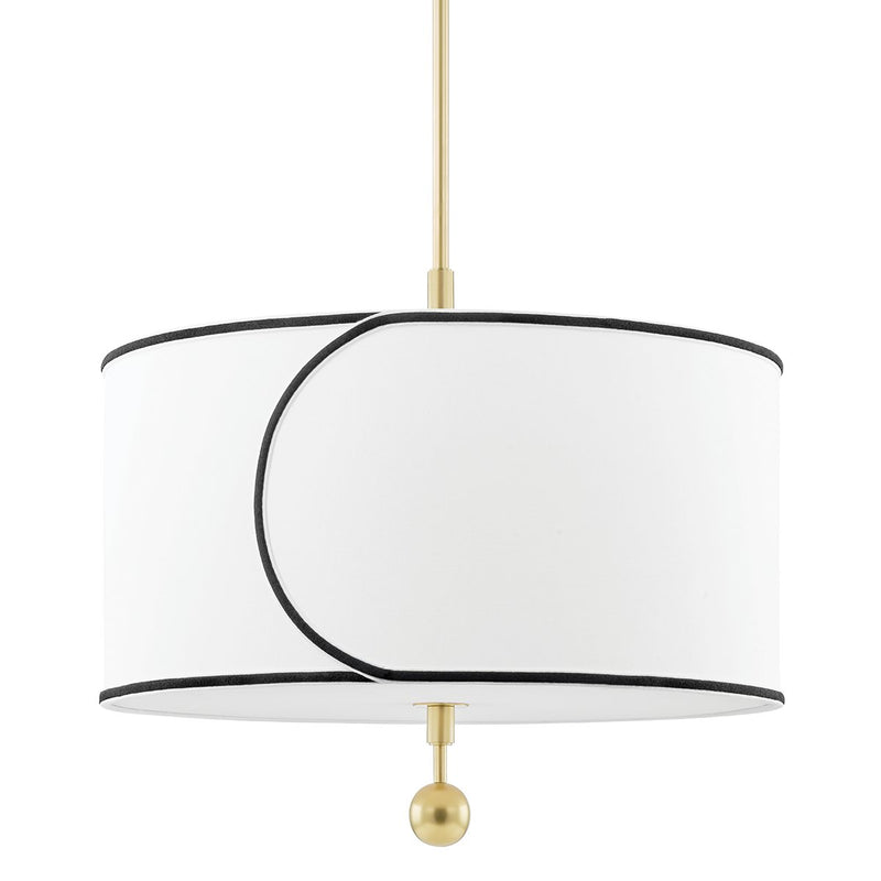 Zara 3-Light Pendant in Aged Brass