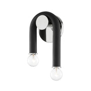 Whit 2-Light Wall Sconce in Polished Nickel / Black
