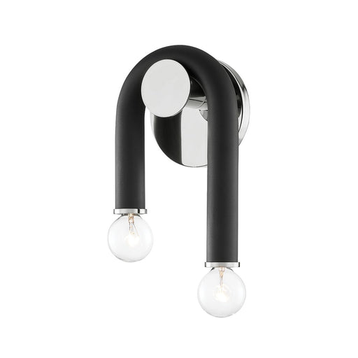 Whit 2-Light Wall Sconce in Polished Nickel / Black