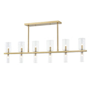 Tabitha 12-Light Linear Chandelier in Aged Brass