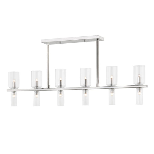 Tabitha 12-Light Linear Chandelier in Polished Nickel
