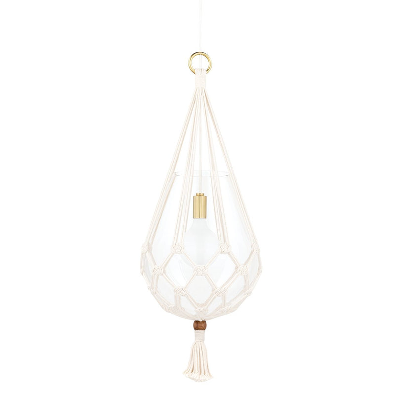 Tessa Large Pendant in Aged Brass