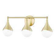 Ariana 3-Light Bath Vanity Light in Aged Brass