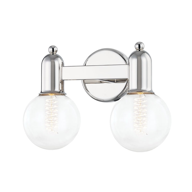 Bryce 2-Light Bath Vanity Light in Polished Nickel