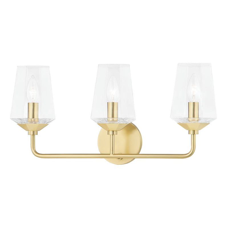 Kayla 3-Light Bath Vanity Light in Aged Brass
